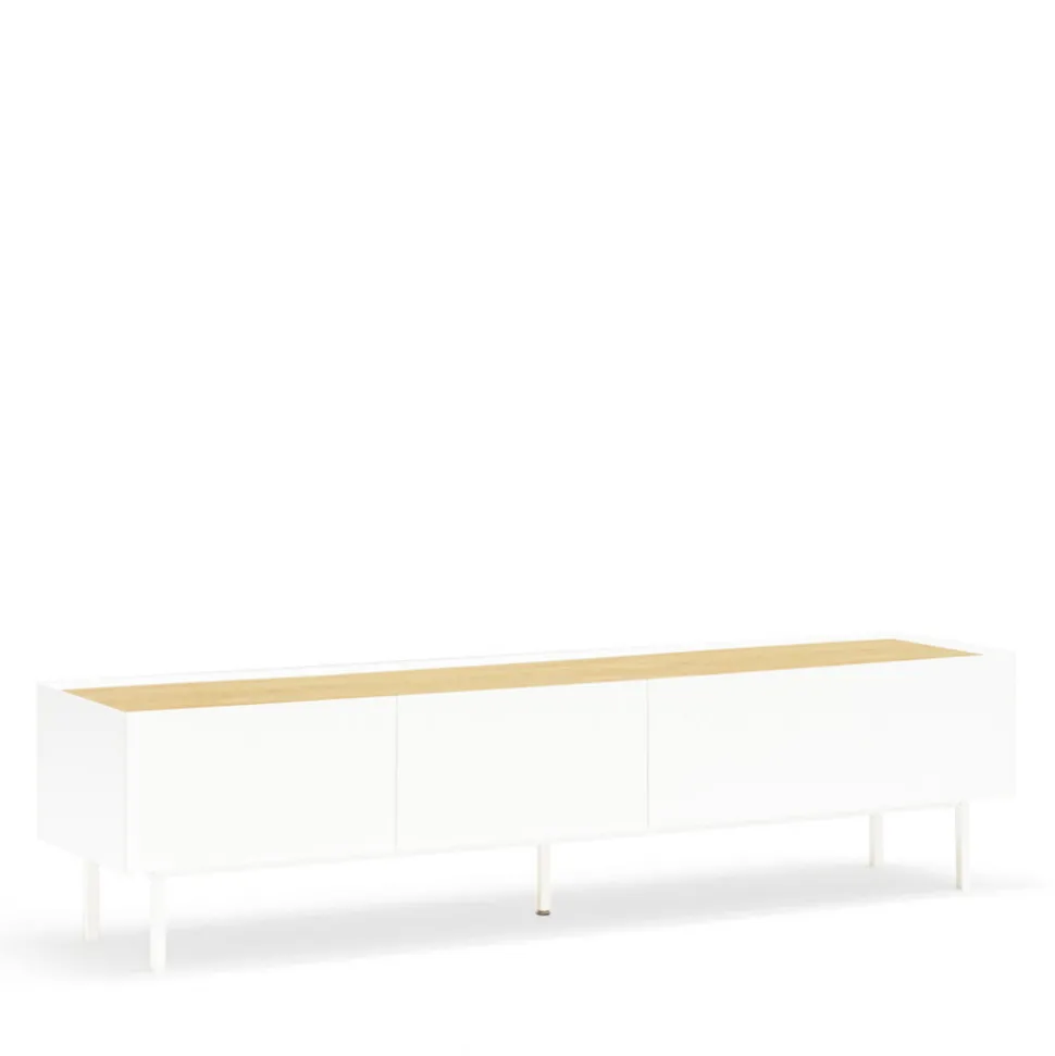 ARISTA Meuble TV en bois 1 porte 2 tiroirs L180cm