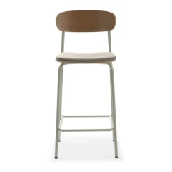 ARNO Lot de 2 chaises de bar en tissu et métal H66cm