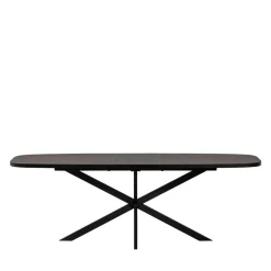 ARROS Table à manger extensible ovale 8 à 10 personnes en bois et métal