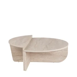 ASYA Lot de 2 tables basses effet travertin