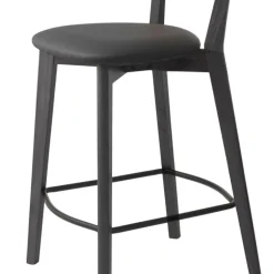 AUDE Lot de 2 chaises de bar en bois et simili H67cm