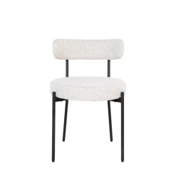 BADALONA Lot de 2 chaises en tissu bouclette et métal