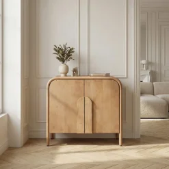 BALI Buffet 2 portes en bois massif L90cm