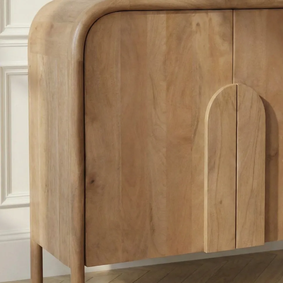 BALI Buffet 2 portes en bois massif L90cm