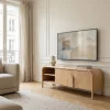 BALI Meuble TV 2 portes en bois massif L150cm