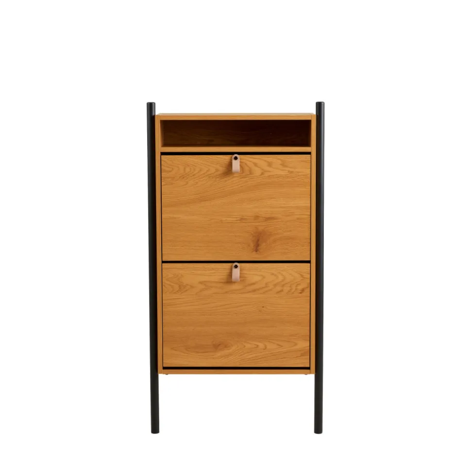 BARCO Meuble à chaussures 2 portes en bois et métal L62cm