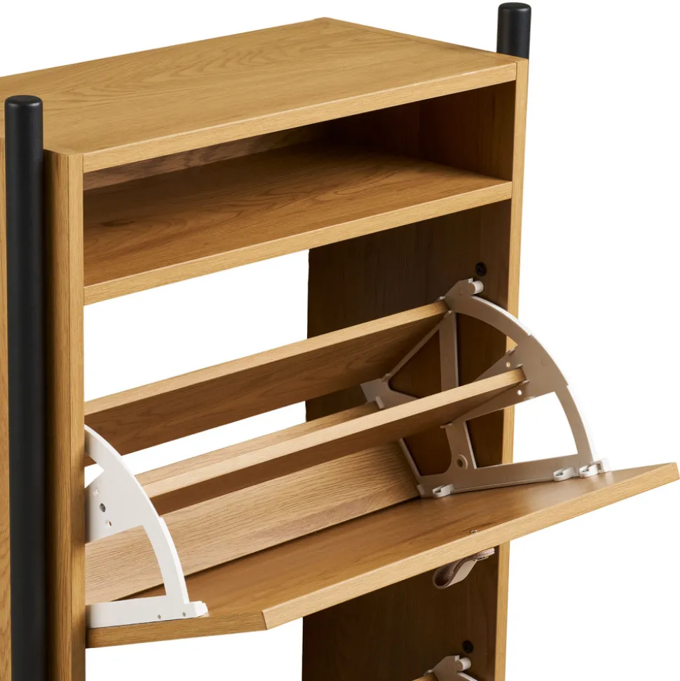BARCO Meuble à chaussures 2 portes en bois et métal L62cm