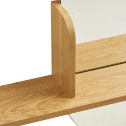 BARCO Miroir ovale avec étagère en bois 94,5x92cm