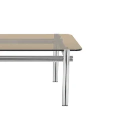BARLOW Table basse en verre pieds chrome