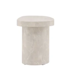 BASTAD Table d'appoint organique en effet marbre 50x30cm