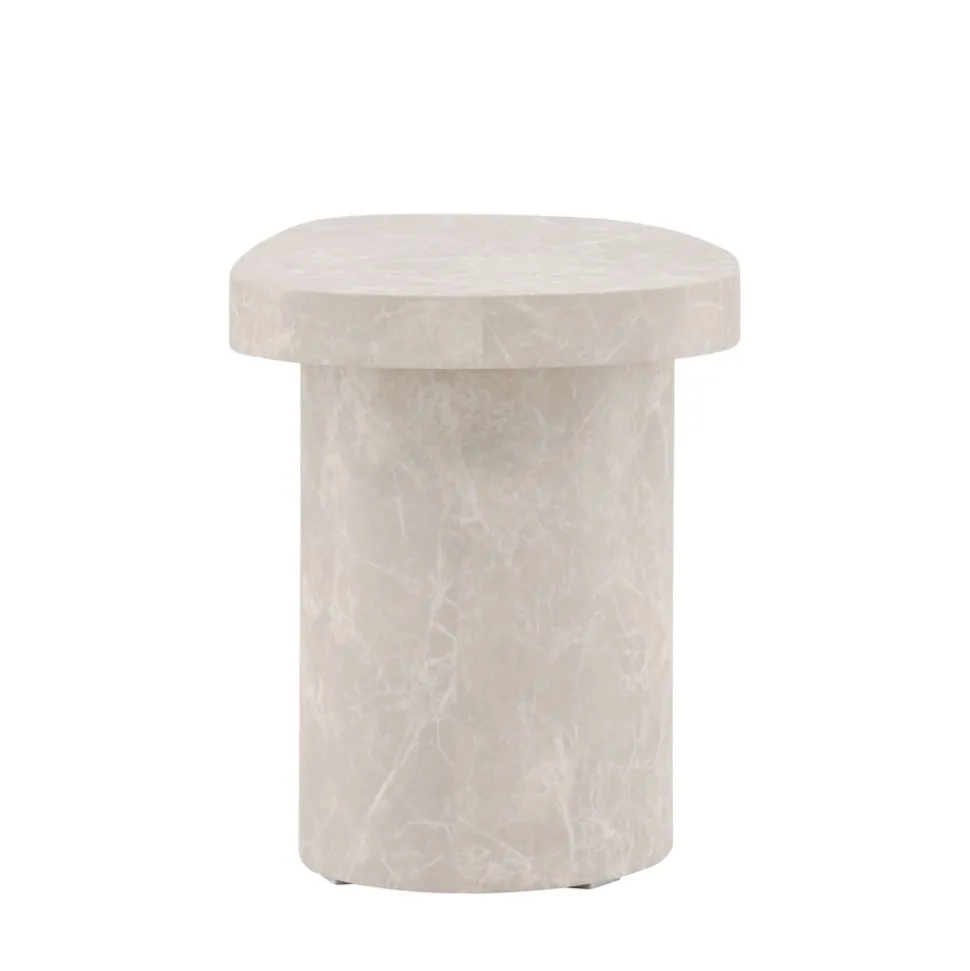 BASTAD Table d'appoint organique en effet marbre 50x30cm