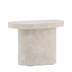 BASTAD Table d'appoint organique en effet marbre 50x30cm