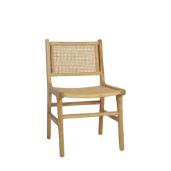 BASUKI Lot de 2 chaises en teck et cannage