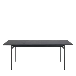 BATARA Table à manger 8 personnes en bois et métal