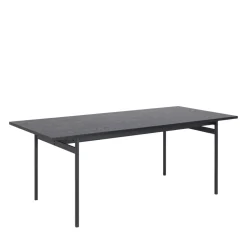 BATARA Table à manger 8 personnes en bois et métal