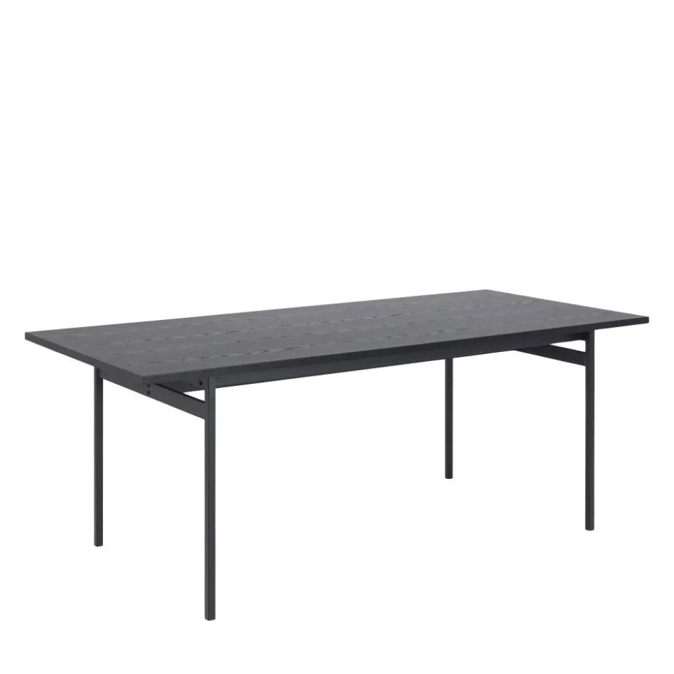 BATARA Table à manger 8 personnes en bois et métal