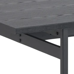 BATARA Table à manger 8 personnes en bois et métal