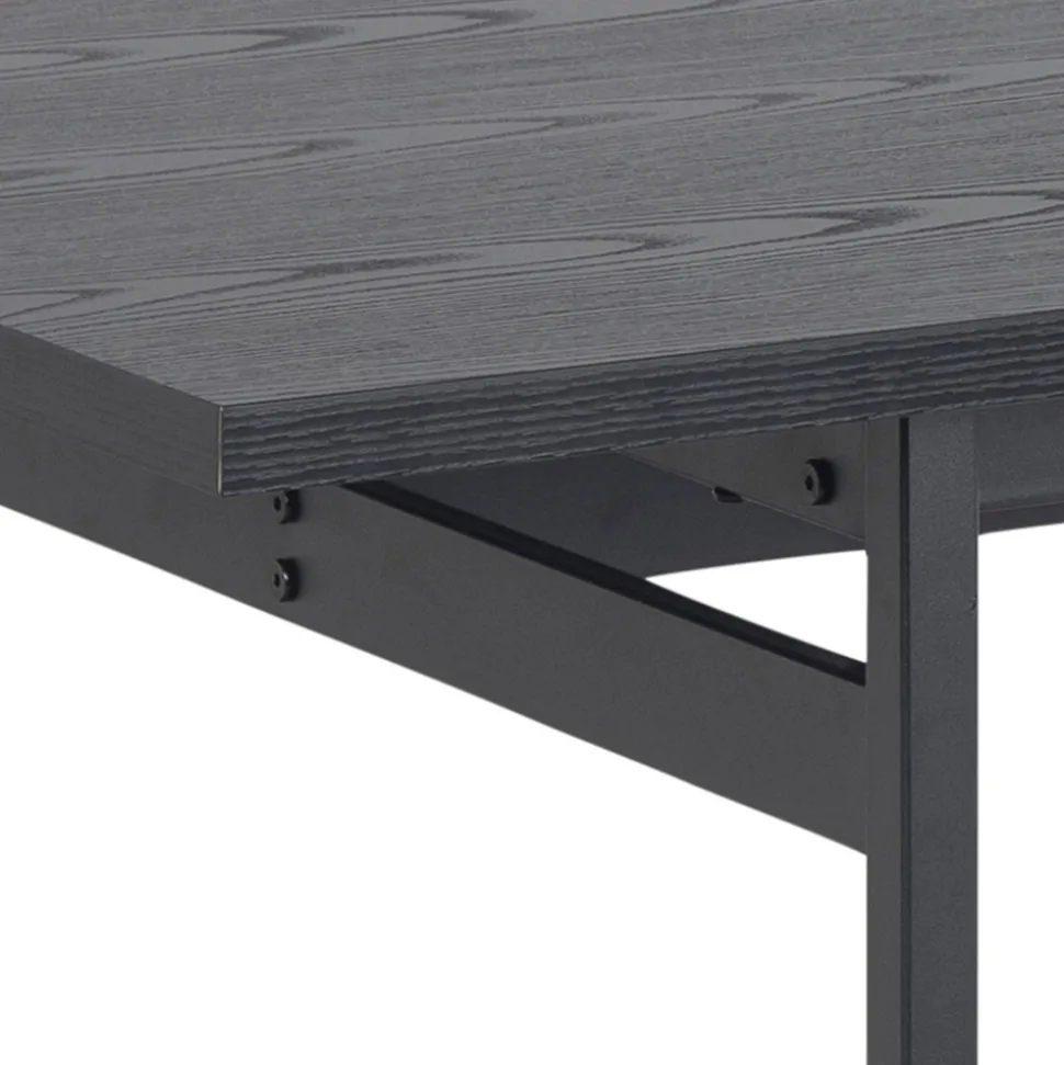BATARA Table à manger 8 personnes en bois et métal