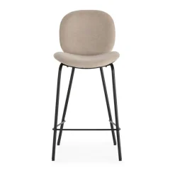 BEGA Lot de 2 chaises de bar en tissu et métal H65cm