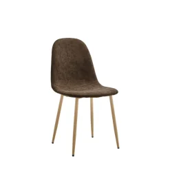 BELLA Lot de 2 chaises en tissu piètement effet bois