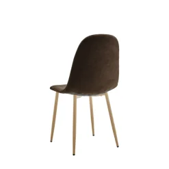 BELLA Lot de 2 chaises en tissu piètement effet bois