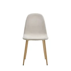 BELLA Lot de 2 chaises en tissu piètement effet bois