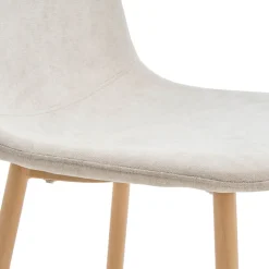 BELLA Lot de 2 chaises en tissu piètement effet bois