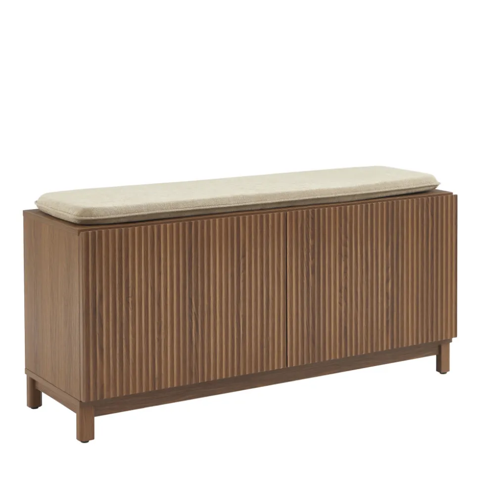 BELLY Banc d'entrée avec rangement à chaussures en bois L112cm