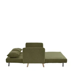 BELUSHI Canapé convertible 2 places en tissu pieds bois clair