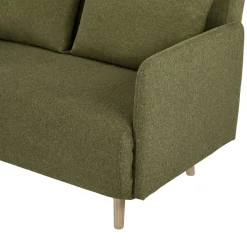 BELUSHI Canapé convertible 2 places en tissu pieds bois clair