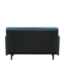 BELUSHI Canapé convertible 2 places en velours pieds bois foncé