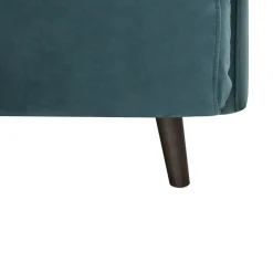 BELUSHI Canapé convertible 2 places en velours pieds bois foncé