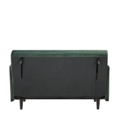 BELUSHI Canapé convertible 2 places en velours pieds bois foncé