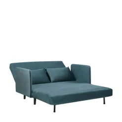 BELUSHI Canapé convertible 2 places en velours pieds bois foncé