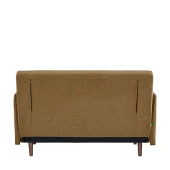 BELUSHI Canapé convertible 2 places en tissu pieds bois foncé