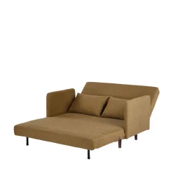 BELUSHI Canapé convertible 2 places en tissu pieds bois foncé