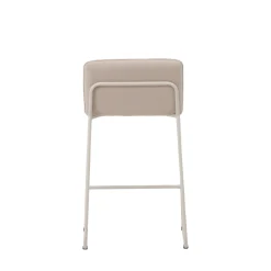 BISBEE Lot de 2 tabourets de bar en tissu bouclette pieds beiges H65cm