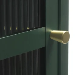 BJORN Colonne de rangement 1 porte en verre strié et métal H160cm