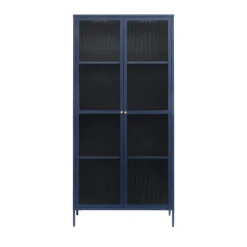 BJORN Vaisselier 2 portes en verre stié et métal H190cm