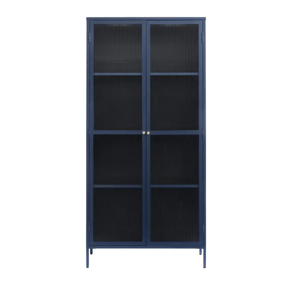BJORN Vaisselier 2 portes en verre stié et métal H190cm