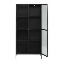 BJORN Vaisselier 2 portes en verre stié et métal H190cm