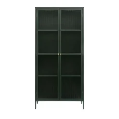 BJORN Vaisselier 2 portes en verre stié et métal H190cm