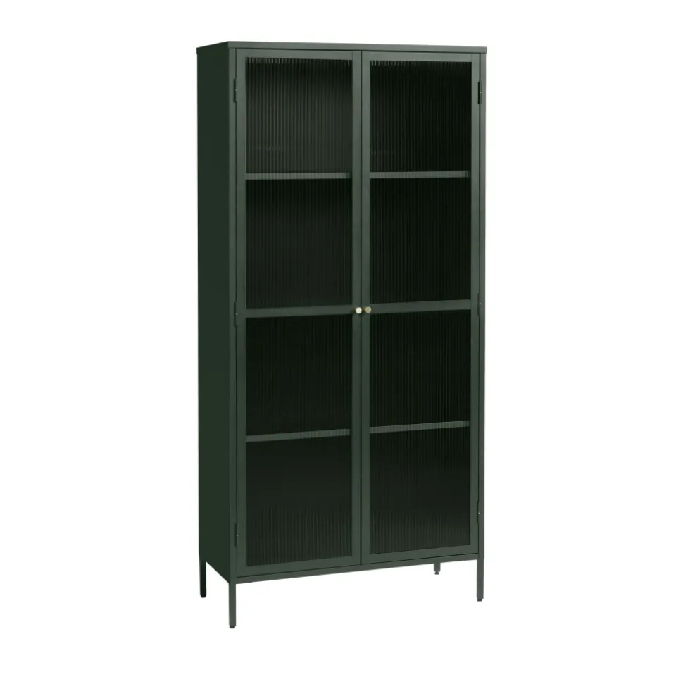 BJORN Vaisselier 2 portes en verre stié et métal H190cm