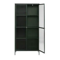 BJORN Vaisselier 2 portes en verre stié et métal H190cm