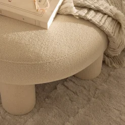 BLOOMI Tabouret rond XL en tissu bouclette ø60cm