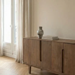 BOGOR Buffet 4 portes en bois massif L150cm