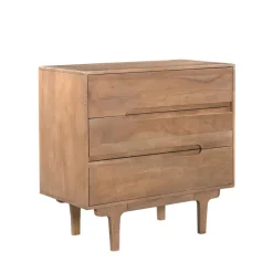 BOGOR Commode 3 tiroirs en bois massif L80cm