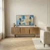 BOGOR Meuble tv 4 portes en bois massif L150cm