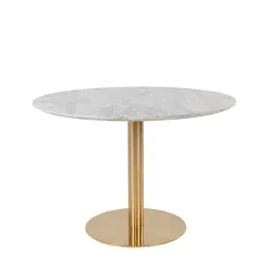 BOLZANO Table à manger 4 personnes ronde effet marbre