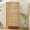 BOMBONG Armoire 2 portes en bois et cannage
